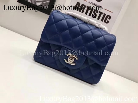 Chanel Classic MINI Flap Bag Original Sheepskin Leather A1115 Blue Chanel Classic MINI Flap Bag Original Sheepskin Leather A1115 Blue