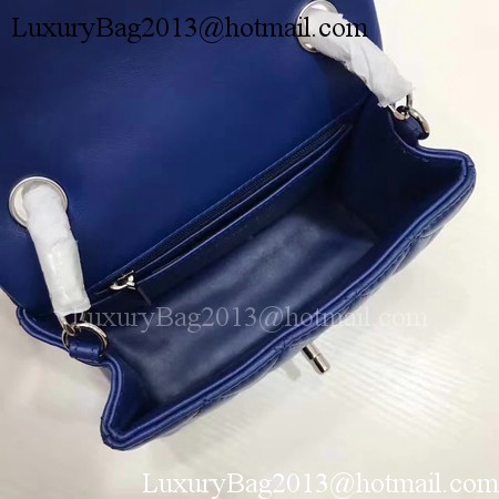Chanel Classic MINI Flap Bag Original Sheepskin Leather A1115 Blue Chanel Classic MINI Flap Bag Original Sheepskin Leather A1115 Blue
