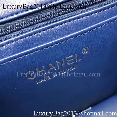 Chanel Classic MINI Flap Bag Original Sheepskin Leather A1115 Blue Chanel Classic MINI Flap Bag Original Sheepskin Leather A1115 Blue