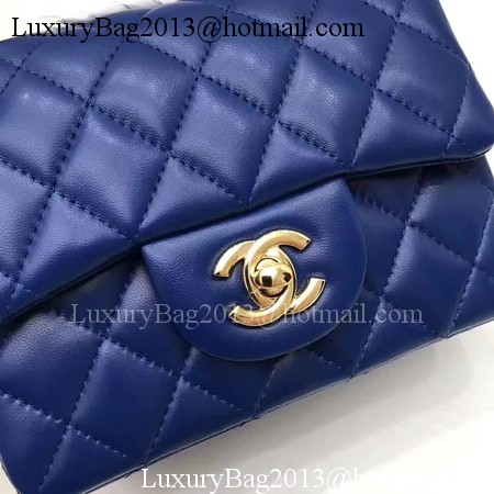 Chanel Classic MINI Flap Bag Original Sheepskin Leather A1115 Blue Chanel Classic MINI Flap Bag Original Sheepskin Leather A1115 Blue