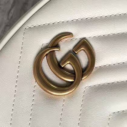 Gucci GG Marmont Quilted Leather Bag 476434 White Gucci GG Marmont Quilted Leather Bag 476434 White