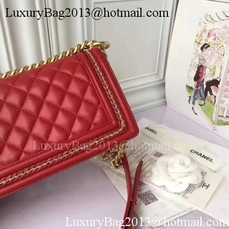 Boy Chanel Flap Shoulder Bag Sheepskin Leather A67085E Red Boy Chanel Flap Shoulder Bag Sheepskin Leather A67085E Red
