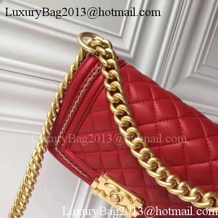 Boy Chanel Flap Shoulder Bag Sheepskin Leather A67085E Red Boy Chanel Flap Shoulder Bag Sheepskin Leather A67085E Red