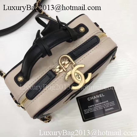 Chanel Cosmetic Bag Original Cannage Pattern A93341 Apricot&Black Chanel Cosmetic Bag Original Cannage Pattern A93341 Apricot&Black