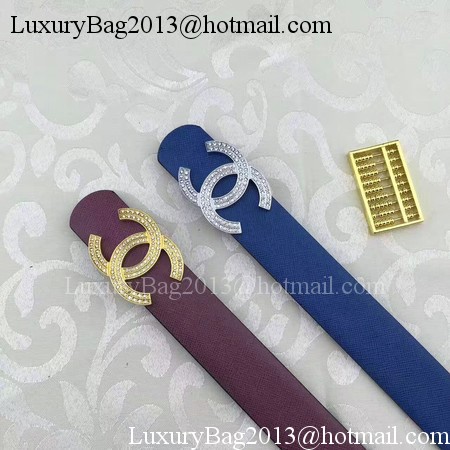 Chanel 30mm Blue Leather Belt CH5235 Silver Chanel 30mm Blue Leather Belt CH5235 Silver