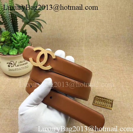 Chanel 30mm Leather Belt CH5233 Brown