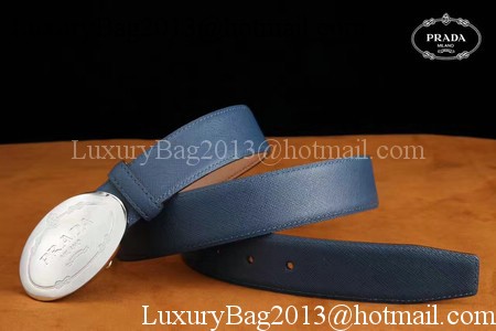 Prada Leather Belt PD0805 Blue Prada Leather Belt PD0805 Blue