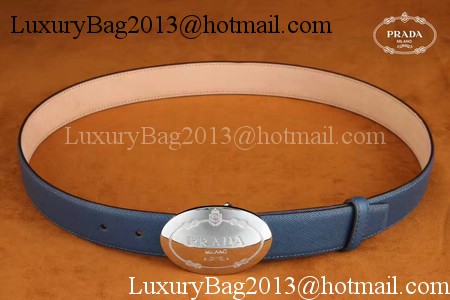 Prada Leather Belt PD0805 Blue Prada Leather Belt PD0805 Blue