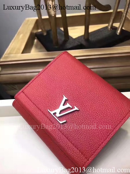 Louis Vuitton Calf Leather LOCKME II COMPACT WALLET M64309 Red Louis Vuitton Calf Leather LOCKME II COMPACT WALLET M64309 Red