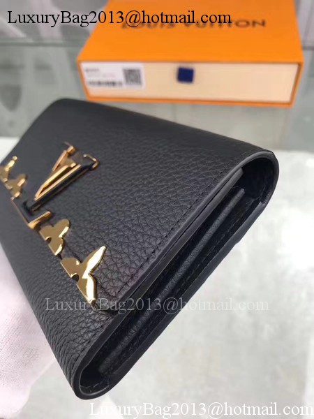Louis Vuitton CRUISE 2017 CAPUCINES WALLET M64551 Black Louis Vuitton CRUISE 2017 CAPUCINES WALLET M64551 Black