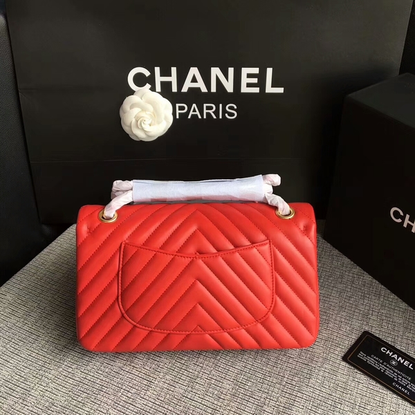 Chanel Flap Shoulder Bags Red Original Sheepskin CF1112 Gold Chanel Flap Shoulder Bags Red Original Sheepskin CF1112 Gold