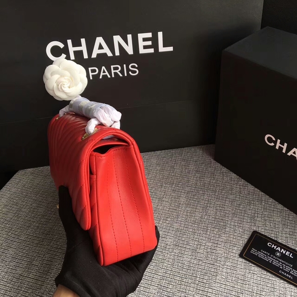 Chanel Flap Shoulder Bags Red Original Sheepskin CF1112 Gold Chanel Flap Shoulder Bags Red Original Sheepskin CF1112 Gold