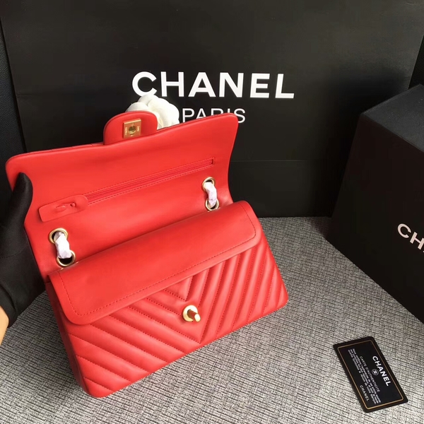 Chanel Flap Shoulder Bags Red Original Sheepskin CF1112 Gold Chanel Flap Shoulder Bags Red Original Sheepskin CF1112 Gold