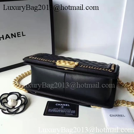 Boy Chanel Top Handle Flap Bag Original Sheepskin Leather A94804 Black Boy Chanel Top Handle Flap Bag Original Sheepskin Leather A94804 Black