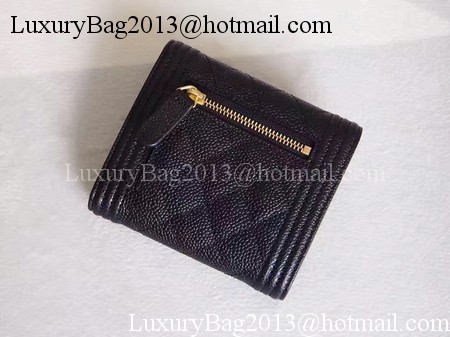 Chanel Matelasse Bi-Fold Wallet Black Cannage Patterns A48980 Gold