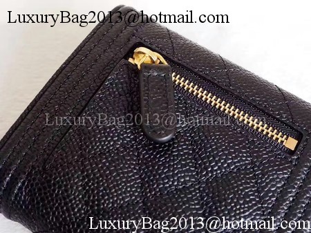 Chanel Matelasse Bi-Fold Wallet Black Cannage Patterns A48980 Gold Chanel Matelasse Bi-Fold Wallet Black Cannage Patterns A48980 Gold