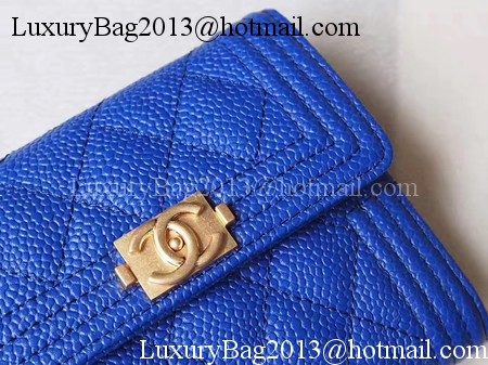 Chanel Matelasse Bi-Fold Wallet Blue Cannage Patterns A48980 Gold