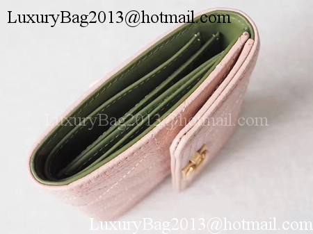 Chanel Matelasse Bi-Fold Wallet Pink Cannage Patterns A48980 Gold