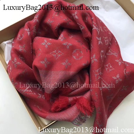 Louis Vuitton MONOGRAM DENIM Scarf M33695 Red Louis Vuitton MONOGRAM DENIM Scarf M33695 Red