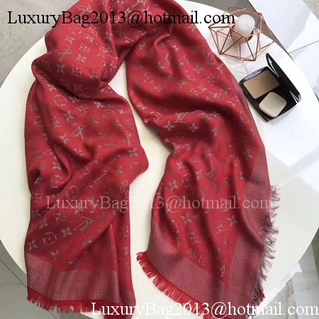 Louis Vuitton MONOGRAM DENIM Scarf M33695 Red Louis Vuitton MONOGRAM DENIM Scarf M33695 Red