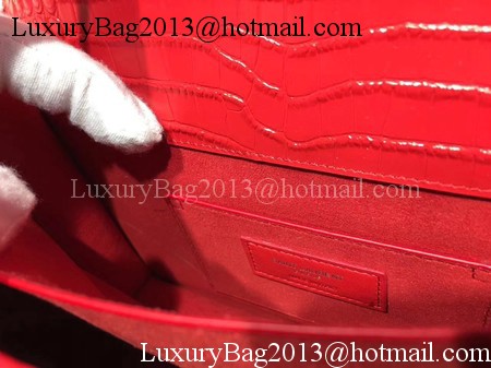 Yves Saint Laurent Croco Leather Cross-body Shoulder Bag Y00931 Red