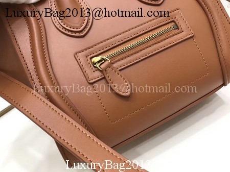 Celine Luggage Nano Tote Bag Original Leather CC3560 Brown Celine Luggage Nano Tote Bag Original Leather CC3560 Brown