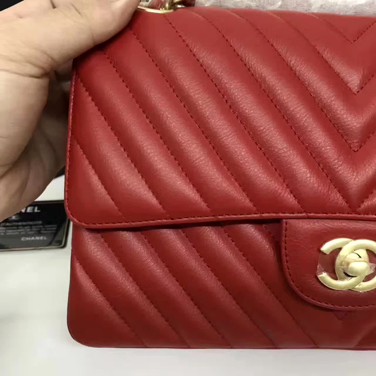 Chanel Flap Shoulder Bags Red Sheepskin Leather A1112 Glod Chanel Flap Shoulder Bags Red Sheepskin Leather A1112 Glod