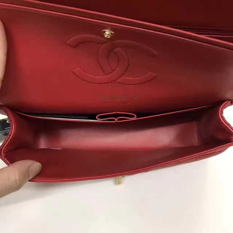 Chanel Flap Shoulder Bags Red Sheepskin Leather A1112 Glod Chanel Flap Shoulder Bags Red Sheepskin Leather A1112 Glod