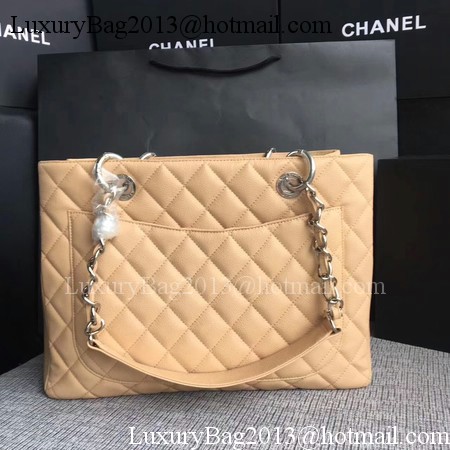 Chanel LE Boy Grand Shopping Tote Bag GST Apricot Cannage Pattern A50995 Silver Chanel LE Boy Grand Shopping Tote Bag GST Apricot Cannage Pattern A50995 Silver