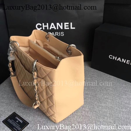 Chanel LE Boy Grand Shopping Tote Bag GST Apricot Cannage Pattern A50995 Silver Chanel LE Boy Grand Shopping Tote Bag GST Apricot Cannage Pattern A50995 Silver