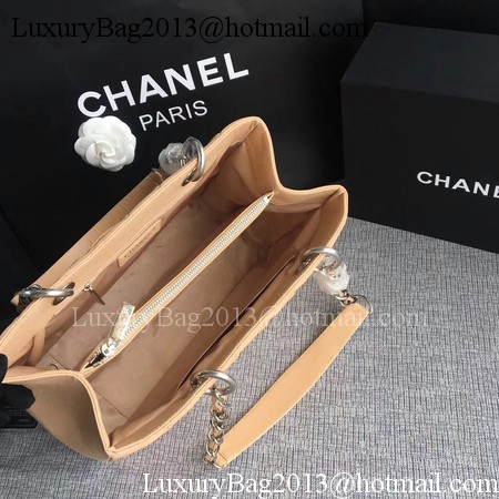 Chanel LE Boy Grand Shopping Tote Bag GST Apricot Cannage Pattern A50995 Silver Chanel LE Boy Grand Shopping Tote Bag GST Apricot Cannage Pattern A50995 Silver