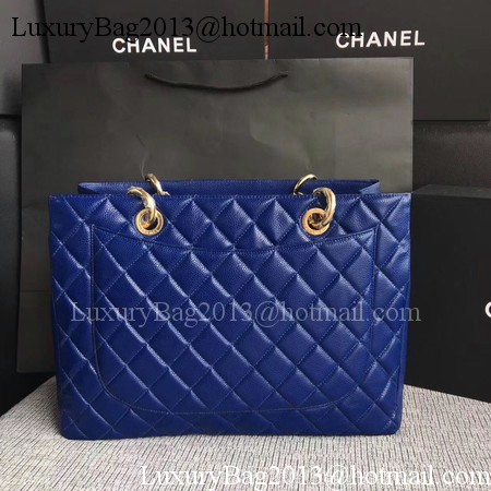 Chanel LE Boy Grand Shopping Tote Bag GST Blue Cannage Pattern A50995 Gold Chanel LE Boy Grand Shopping Tote Bag GST Blue Cannage Pattern A50995 Gold