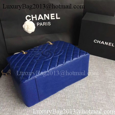 Chanel LE Boy Grand Shopping Tote Bag GST Blue Cannage Pattern A50995 Gold Chanel LE Boy Grand Shopping Tote Bag GST Blue Cannage Pattern A50995 Gold