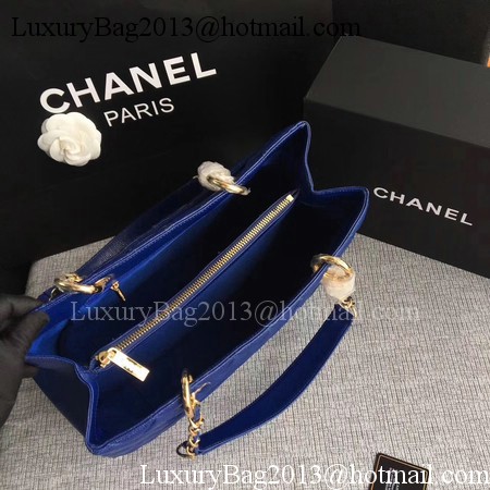Chanel LE Boy Grand Shopping Tote Bag GST Blue Cannage Pattern A50995 Gold Chanel LE Boy Grand Shopping Tote Bag GST Blue Cannage Pattern A50995 Gold