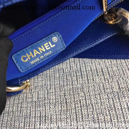 Chanel LE Boy Grand Shopping Tote Bag GST Blue Cannage Pattern A50995 Gold Chanel LE Boy Grand Shopping Tote Bag GST Blue Cannage Pattern A50995 Gold