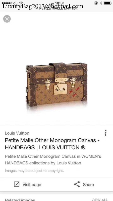 Louis Vuitton Petite Malle Monogram Canvas Bag M44154 Reverse Louis Vuitton Petite Malle Monogram Canvas Bag M44154 Reverse