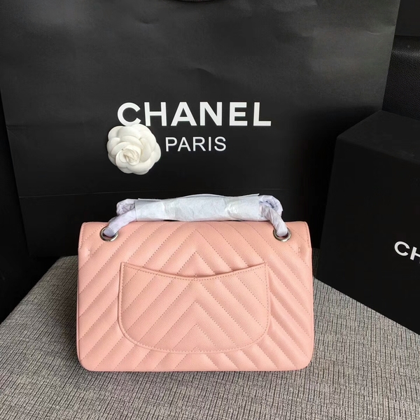 Chanel Flap Shoulder Bags Pink Original Calfskin Leather CF1112 Silver Chanel Flap Shoulder Bags Pink Original Calfskin Leather CF1112 Silver