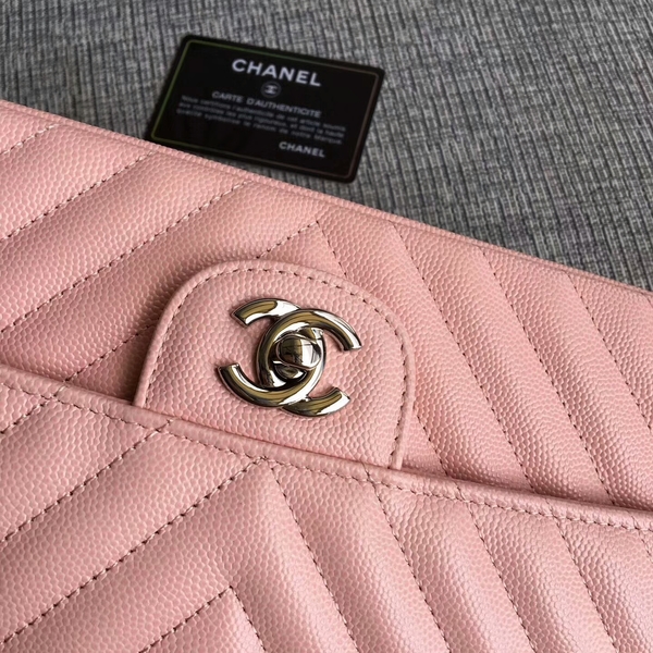 Chanel Flap Shoulder Bags Pink Original Calfskin Leather CF1112 Silver Chanel Flap Shoulder Bags Pink Original Calfskin Leather CF1112 Silver