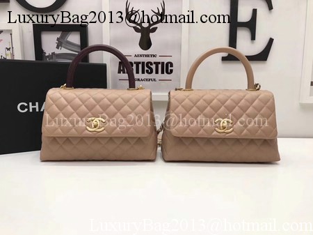 Chanel Classic Red Top Handle Bag Apricot Original Leather A92991 Gold Chanel Classic Red Top Handle Bag Apricot Original Leather A92991 Gold