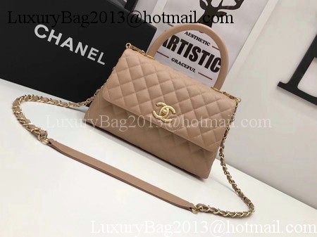 Chanel Classic Top Handle Bag Apricot Original Leather A92991 Gold Chanel Classic Top Handle Bag Apricot Original Leather A92991 Gold