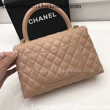 Chanel Classic Top Handle Bag Apricot Original Leather A92991 Gold Chanel Classic Top Handle Bag Apricot Original Leather A92991 Gold