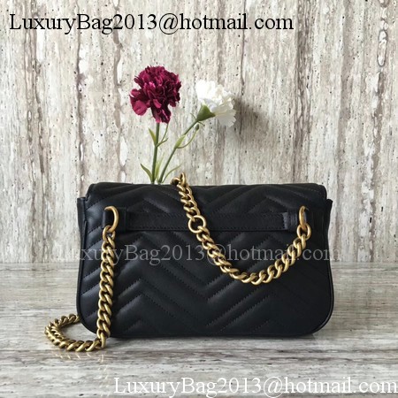 Gucci GG Marmont Matelasse Shoulder Bag 443497 Black Gucci GG Marmont Matelasse Shoulder Bag 443497 Black