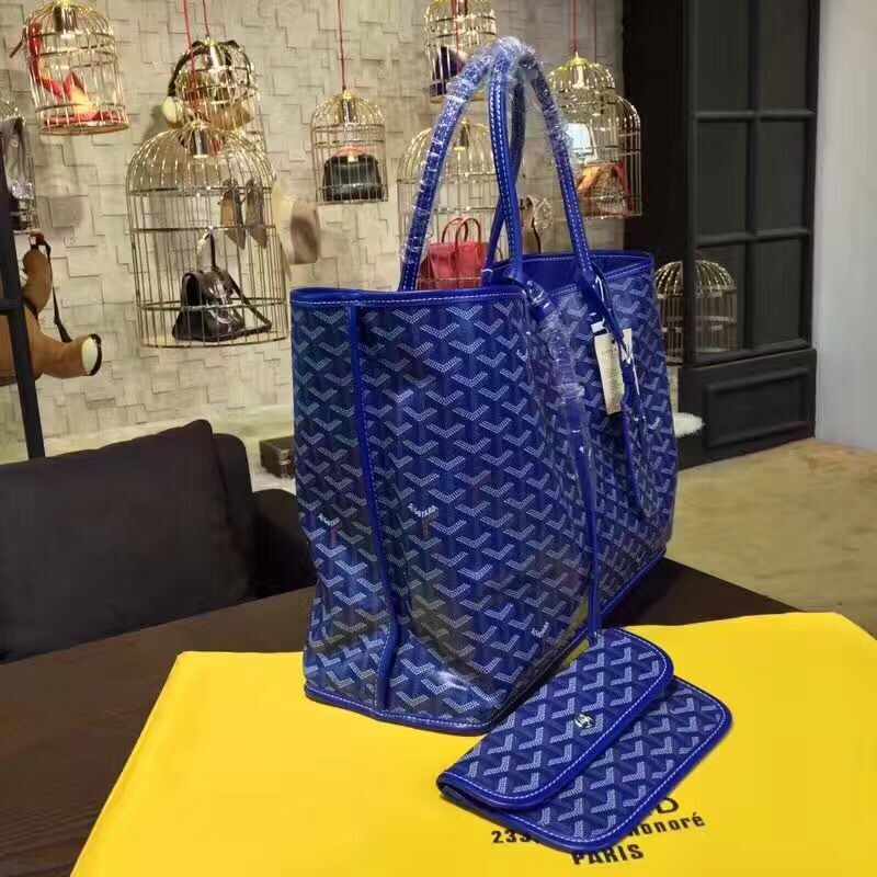 Goyard Y Doodling Calfskin Leather Tote Bag 7901 Blue Goyard Y Doodling Calfskin Leather Tote Bag 7901 Blue