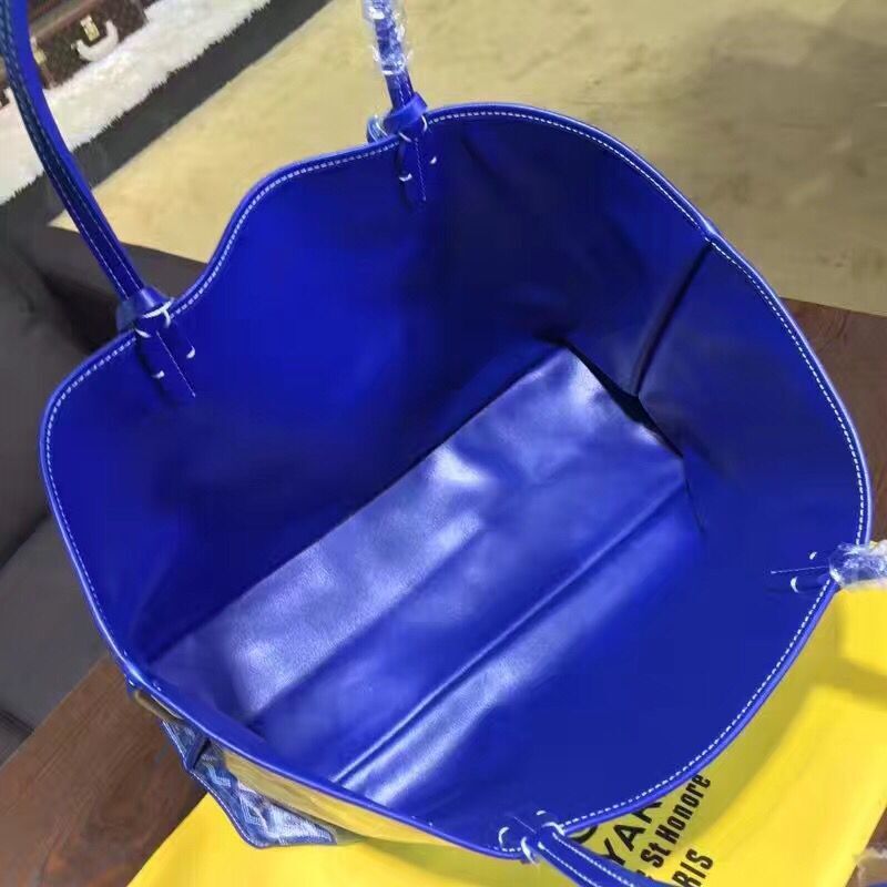 Goyard Y Doodling Calfskin Leather Tote Bag 7901 Blue Goyard Y Doodling Calfskin Leather Tote Bag 7901 Blue