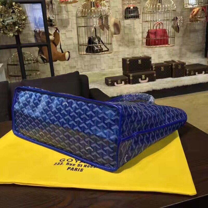Goyard Y Doodling Calfskin Leather Tote Bag 7901 Blue Goyard Y Doodling Calfskin Leather Tote Bag 7901 Blue