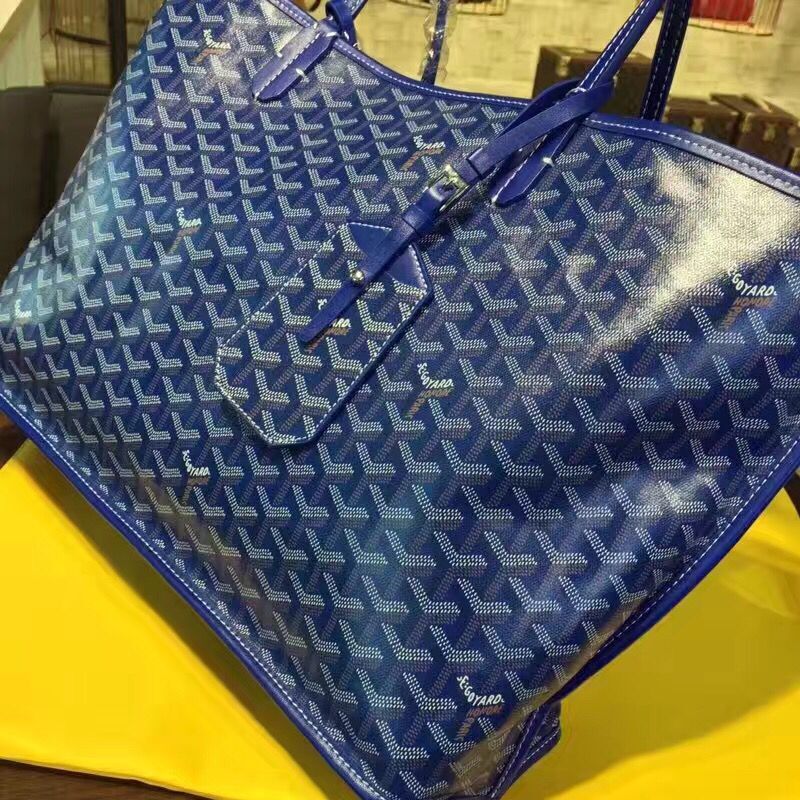 Goyard Y Doodling Calfskin Leather Tote Bag 7901 Blue Goyard Y Doodling Calfskin Leather Tote Bag 7901 Blue