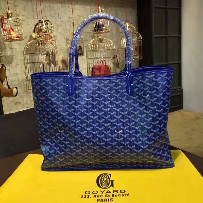 Goyard Y Doodling Calfskin Leather Tote Bag 7901 Blue Goyard Y Doodling Calfskin Leather Tote Bag 7901 Blue