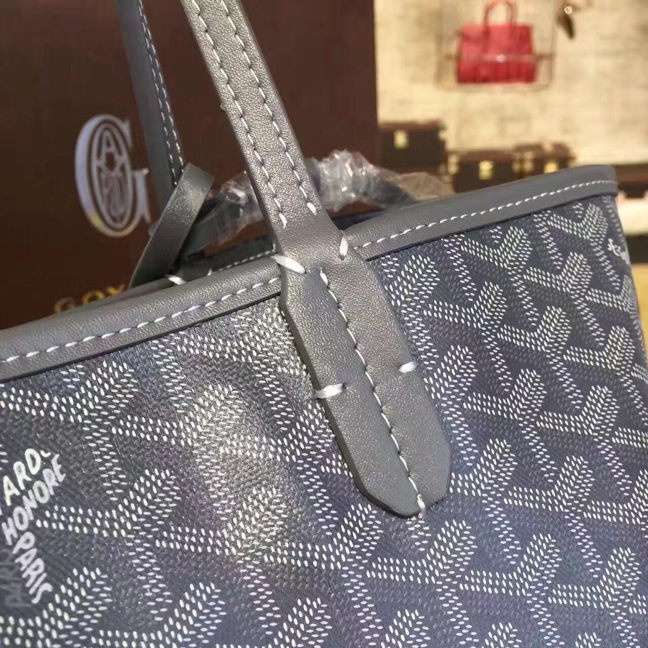 Goyard Y Doodling Calfskin Leather Tote Bag 7901 Dark Blue Goyard Y Doodling Calfskin Leather Tote Bag 7901 Dark Blue