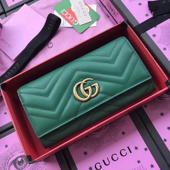 Gucci GG Marmont Continental Wallet 443436 Green Gucci GG Marmont Continental Wallet 443436 Green