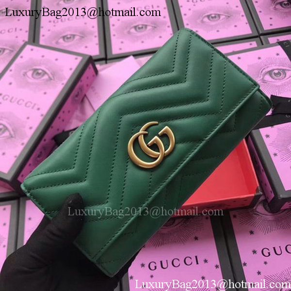 Gucci GG Marmont Continental Wallet 443436 Green Gucci GG Marmont Continental Wallet 443436 Green
